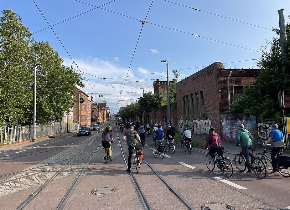 Fahrraddemo in Halle (Saale)