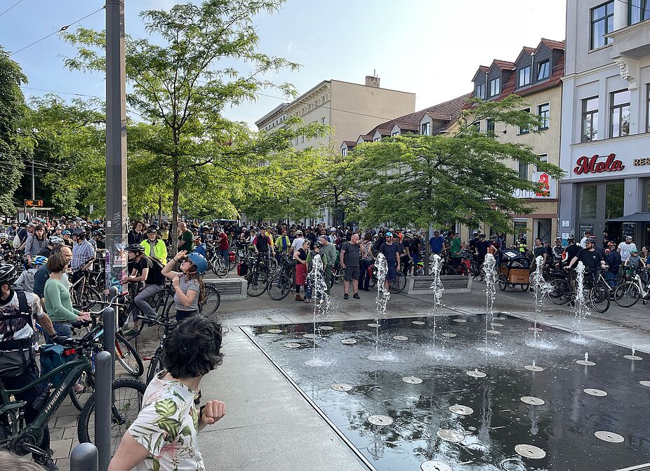 Fahrraddemo in Halle (Saale)