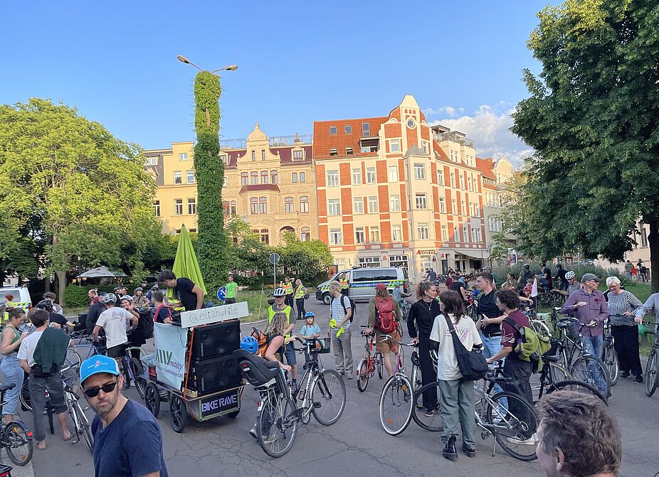 Fahrraddemo in Halle (Saale)